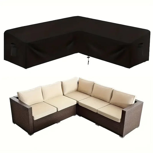 1pc L Shaped Patio Sectional  Sofa turn Angle Cover - Outdoor Furniture Cover, High Quality 210D Heavy Duty Garden Sofa Cover