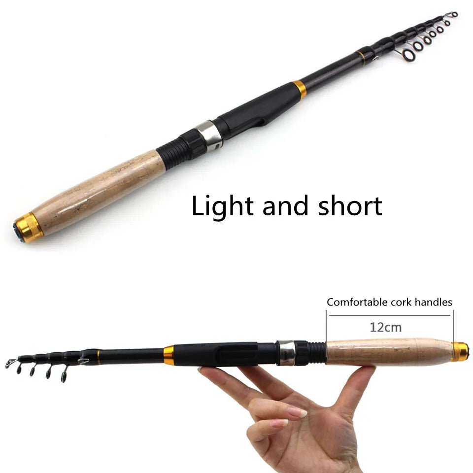 NEW 1.8m-3.0m Multifunction Spinning Rod carbon fishing fish pole telescopic Travel fishing rod ultrashort Fishing Tackle