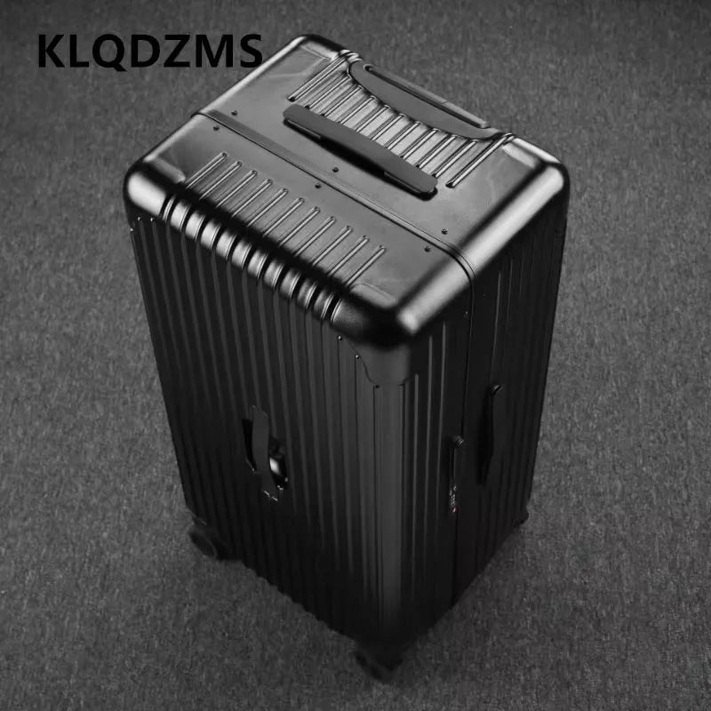 KLQDZMS New Luggage 20"24"26"28 Inch PC Aluminum Frame Boarding Box Large Capacity Trolley Case with Wheels Rolling Suitcase