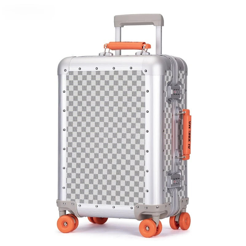 20 Inch Large capacity All Aluminum Magnesium Alloy Suitcase Rolling Luggage Case Business Travel Suitcase on Wheels