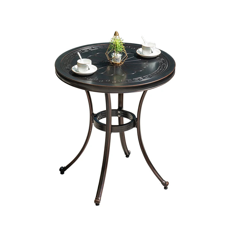 2025 Newest Outdoor Table Round Patio Dining Table Metal Furniture Cast Aluminium Round Table for Garden Yard