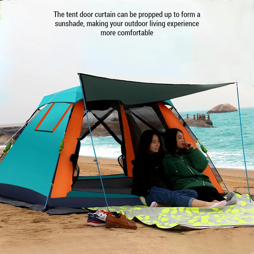 Portable Outdoor Folding Tent Fully Automatic Quick Opening Tent 3-4 Person Self Driving Camping Tent Rain Proof Sun Proof