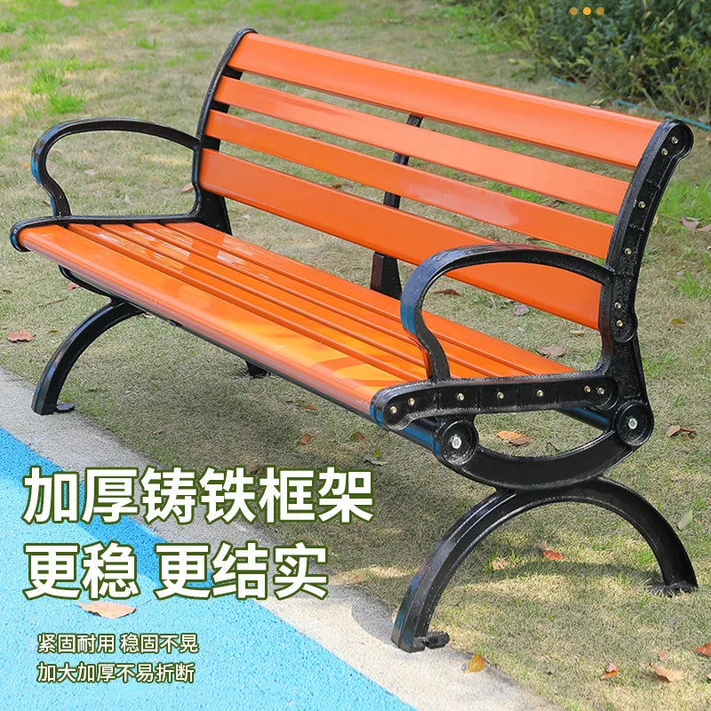 Park  Outdoor Leisure  Plastic Wood Bench with Row  Bench Seat Waiting  Outdoor Back Seat Manufacturer