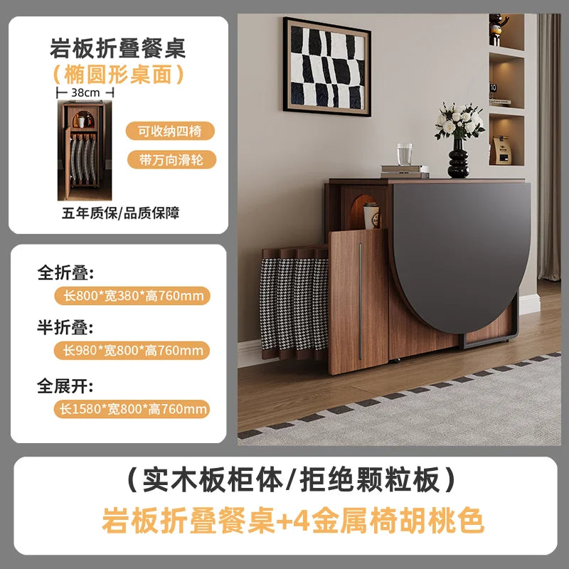 Modern Simpledining Table Sets Extendable Space Saving Folding Table Portable Tavolo Pranzo Allungabile Living Room Furniture