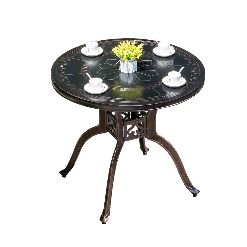 2025 Newest Outdoor Table Round Patio Dining Table Metal Furniture Cast Aluminium Round Table for Garden Yard