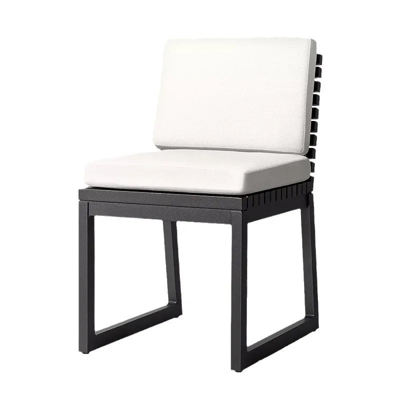 Outdoor Dining Table Set，Stainless Steel, Waterproof and Sunscreen，Suitable for Small Outdoor Gardens