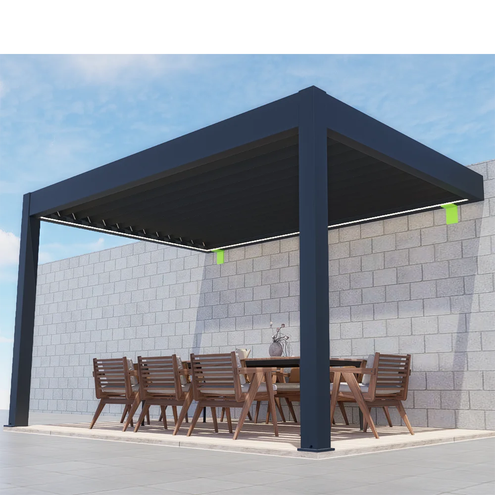 Luxury Patio Waterproof Hardtop Gazebo Garden Pergola Aluminium Outdoor Aluminum Louvered Roof System