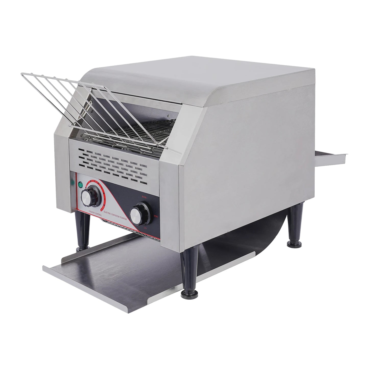 1.9KW Commercial Toaster Stainless Steel Restaurant Toaster Heavy-Duty Conveyor Bagel Toasters Oven US for Buffet 110V 300Pcs/H