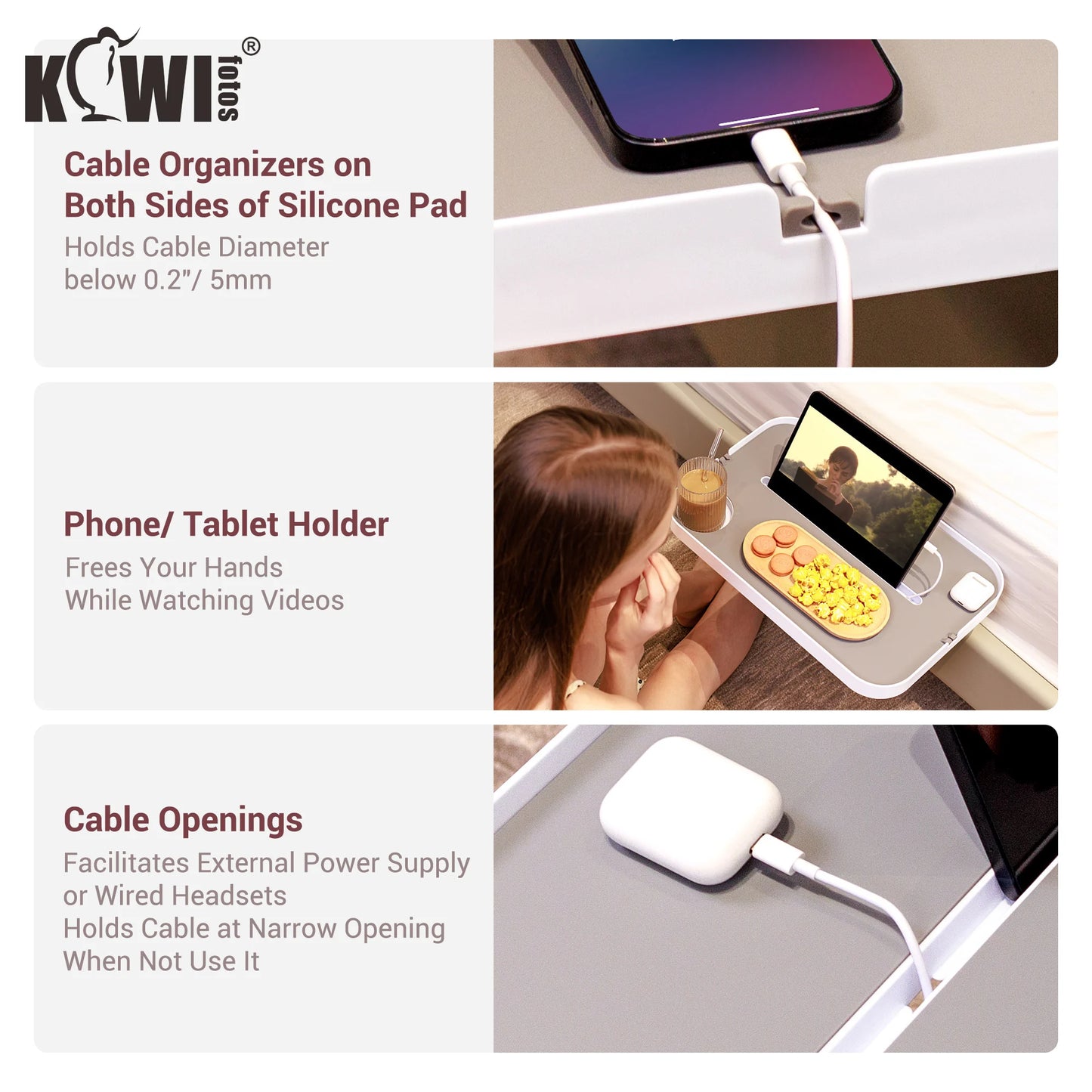 Bedside Shelf for Bed Bedside Table Under Mattress Bedroom Organizer Bed Storage Nightstand Rack Bedside Tray for Box Spring Bed