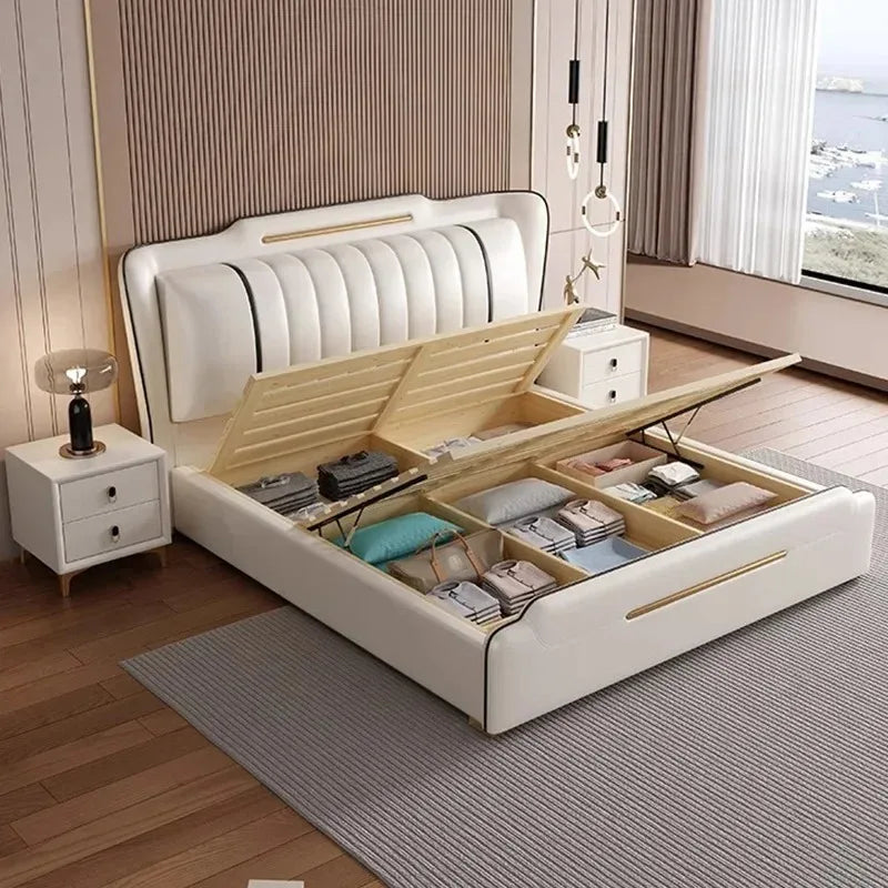 Designer Modern Waterproof Bed Frame Princess Monster Frames Double Bed Headboards Storage High Camas Matrimoniales Furniture