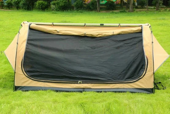 No setup required - quick-opening outdoor folding sleeping bag tunnel tent for camping and outdoor recreation.