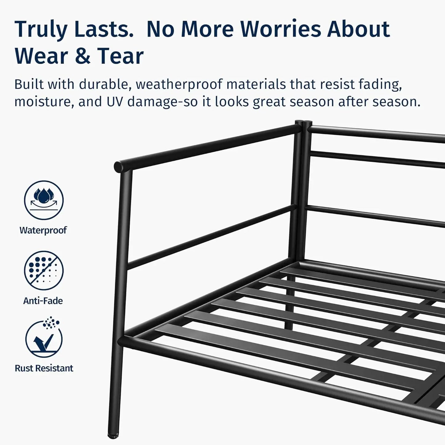 EAST OAK Outdoor Furniture | Life Chatter Loveseat | 2 Seater Sofa with 6.7" Thick Washable Cushions | Deep Seating Patio Furnit