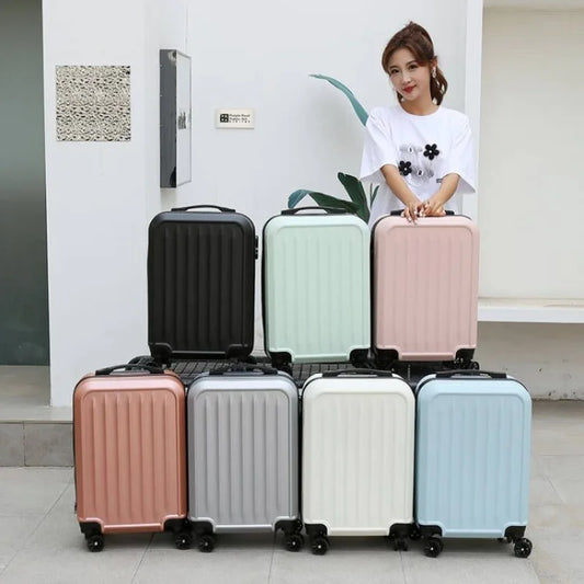 PC Suitcase Gift Trolley Case 20 Inch Children's Striped Simple Luggage Password Boarding Universal Wheel Leather Case